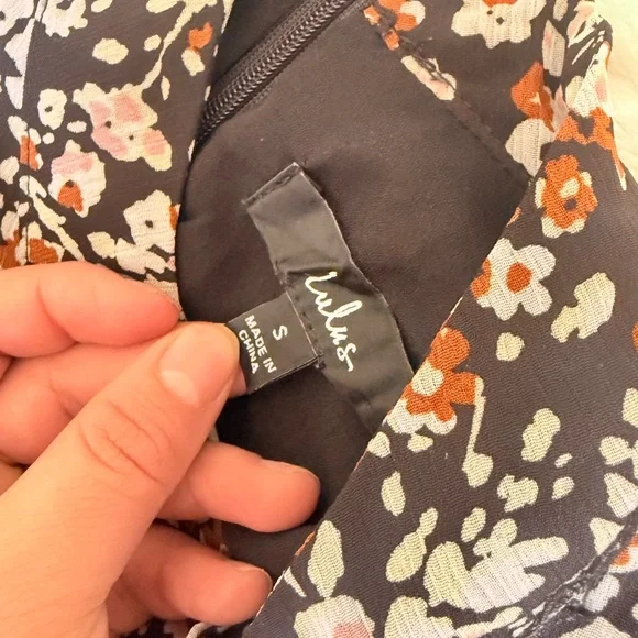 Lulu's Black Floral Long Sleeve Cutout Midi Dress - Picture 7 of 13